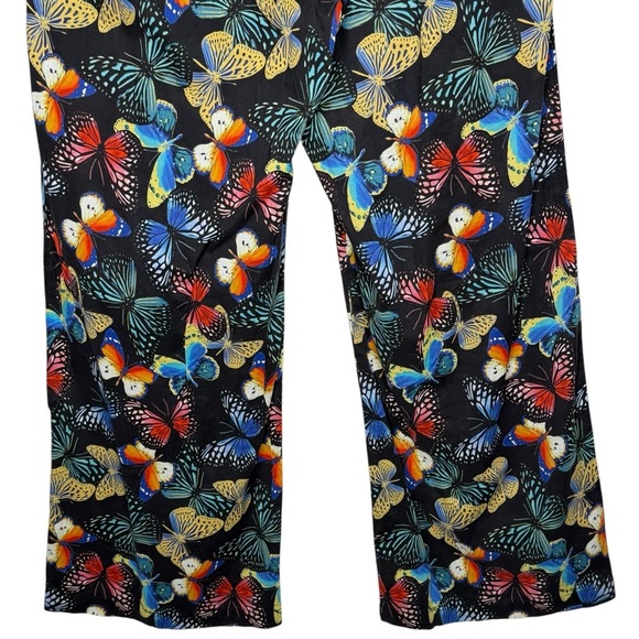 Johnny Was Butterfly Print Wide Leg Pants Size Small Pockets Relaxed Boho Fairy - Picture 6 of 13